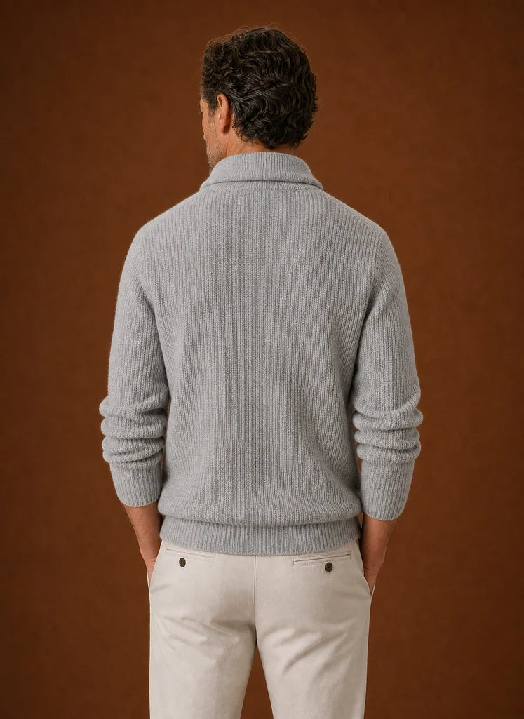 Men's Shawl Collar Knit Cardigan with Button Closure 3