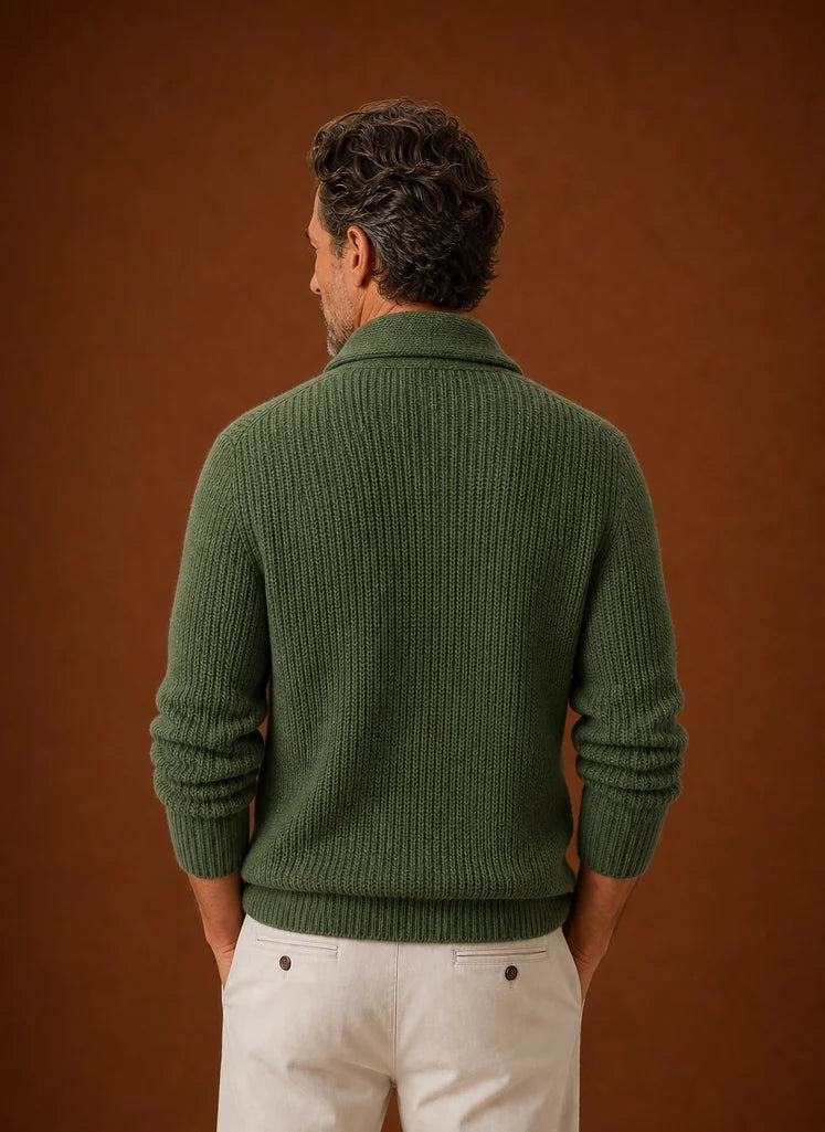 Men's Shawl Collar Knit Cardigan with Button Closure 7