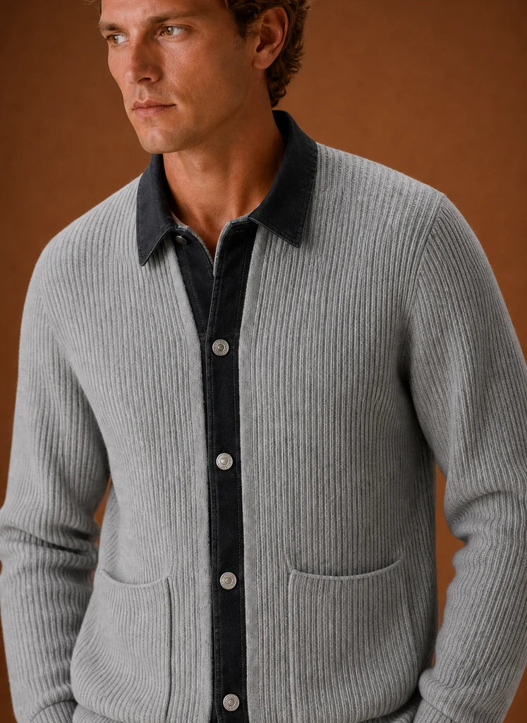 Men's Slim Fit Knit Cardigan with Button Front Closure for Layering 3