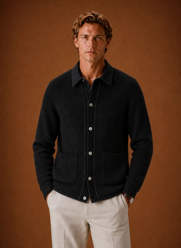 Men's Slim Fit Knit Cardigan with Button Front Closure for Layering 4