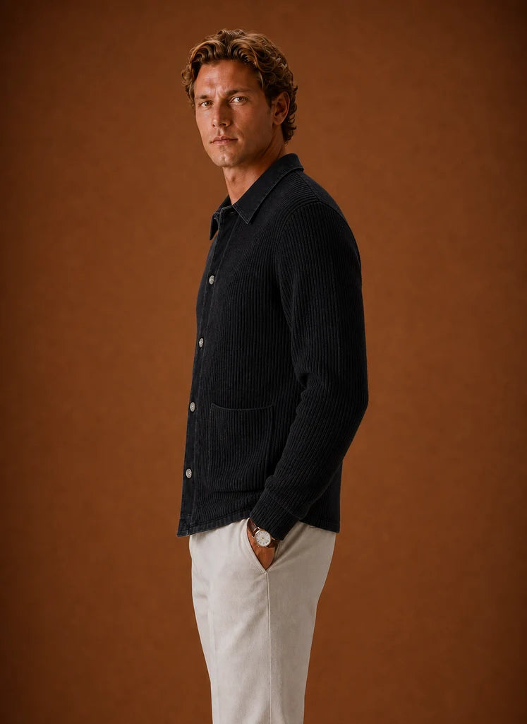 Men's Slim Fit Knit Cardigan with Button Front Closure for Layering 6