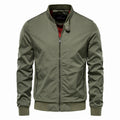 Men's stand-collar full-zip bomber jacket in a regular fit, featuring a stylish design and versatile fabric, perfect for casual outings and layering in 0