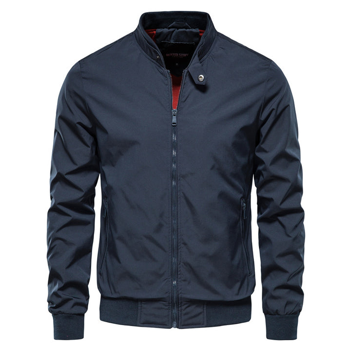 Men's stand-collar full-zip bomber jacket in a regular fit, featuring a stylish design and versatile fabric, perfect for casual outings and layering in 1