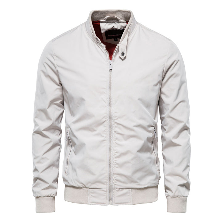 Men's stand-collar full-zip bomber jacket in a regular fit, featuring a stylish design and versatile fabric, perfect for casual outings and layering in 2