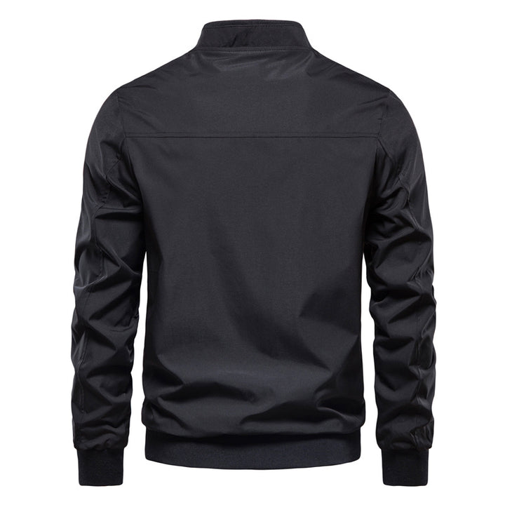 Men's stand-collar full-zip bomber jacket in a regular fit, featuring a stylish design and versatile fabric, perfect for casual outings and layering in 4