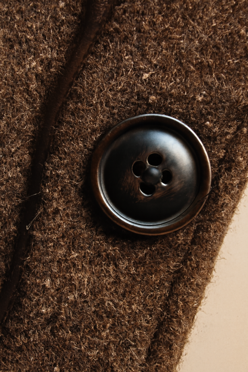 Men’s structured high-collar button-front winter jacket designed for warmth and style, featuring a sleek silhouette and durable fabric, perfect for cold weather outings. 5
