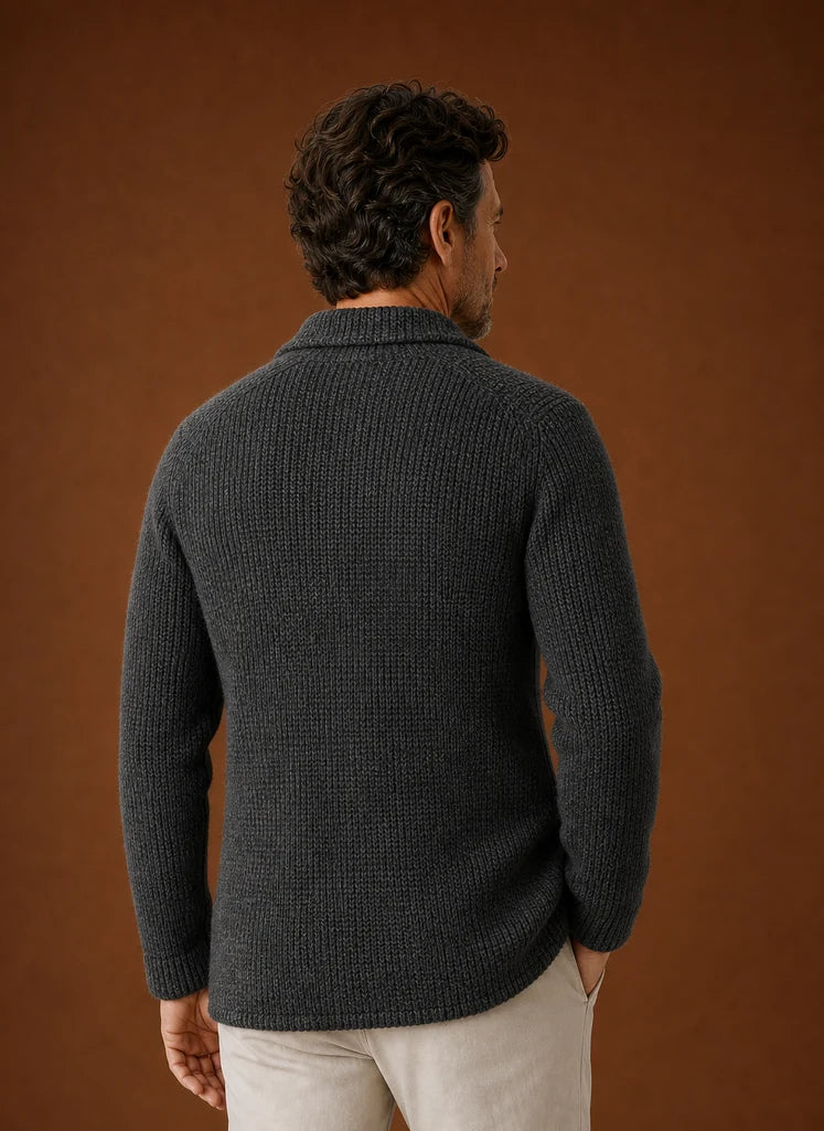 Men's Tailored Knit Blazer Jacket - Versatile Cardigan Style 2