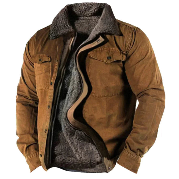 Men's tailored winter jacket featuring a stylish fleece collar, perfect for keeping warm in cold weather while maintaining a sharp, fashionable look. 0