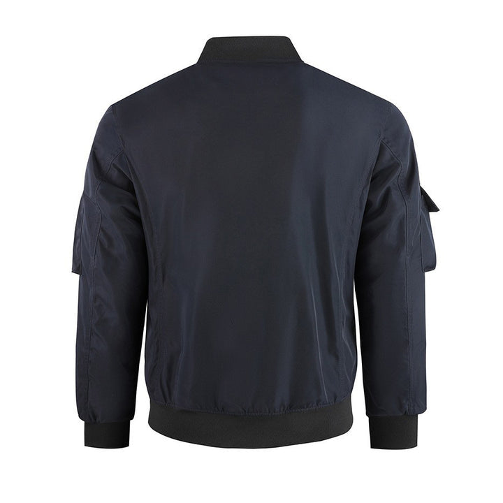 Men's Utility Cargo Bomber Coat featuring zip closure, designed for everyday wear with multiple pockets for practicality and style. 4
