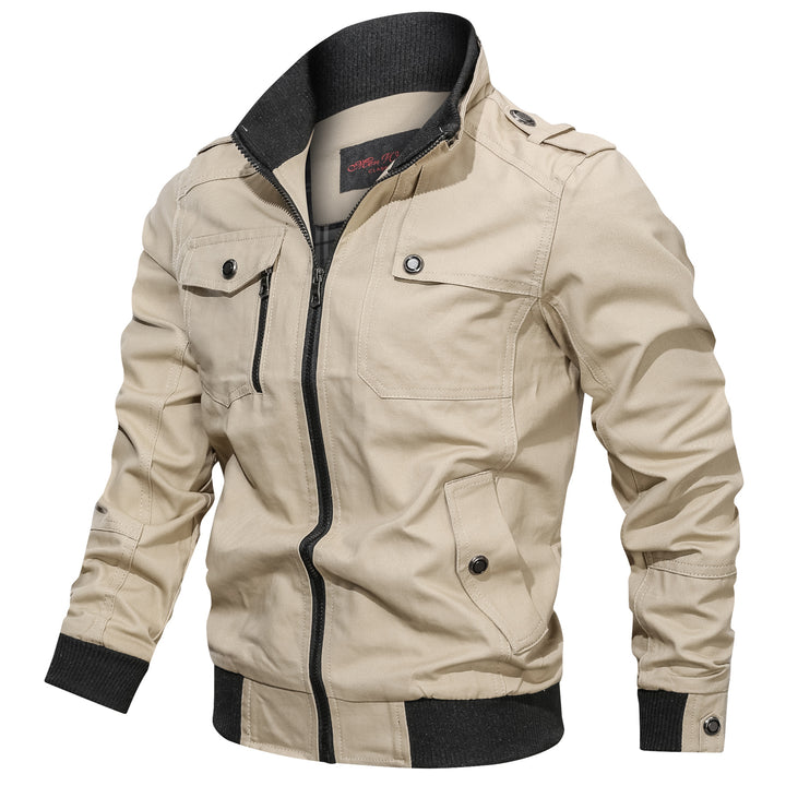 Men's utility windbreaker jacket featuring ribbed cuffs, designed for durability and style, perfect for outdoor activities and casual wear. 0