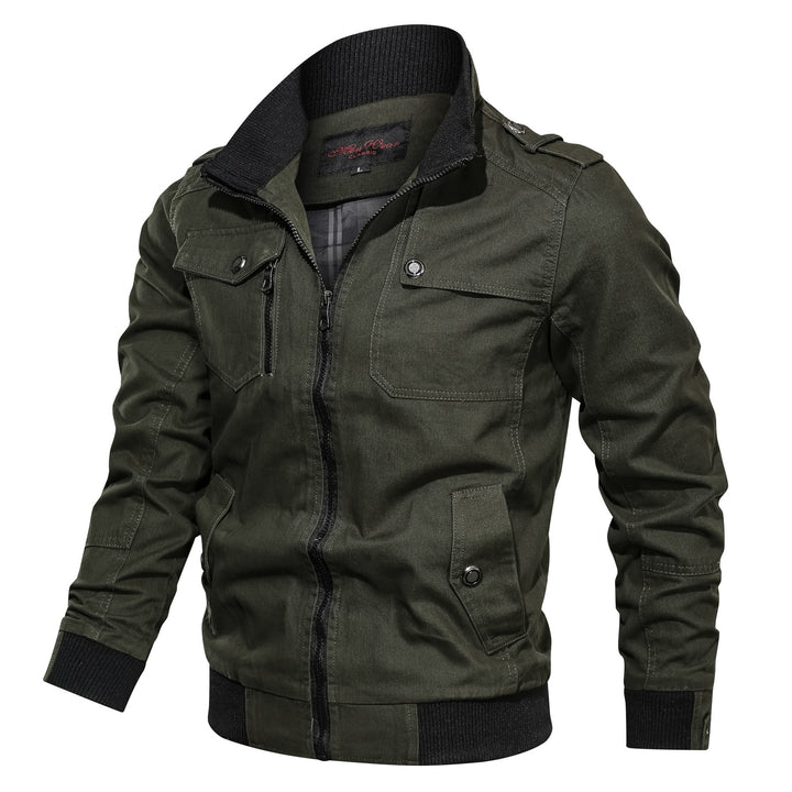 Men's utility windbreaker jacket featuring ribbed cuffs, designed for durability and style, perfect for outdoor activities and casual wear. 1