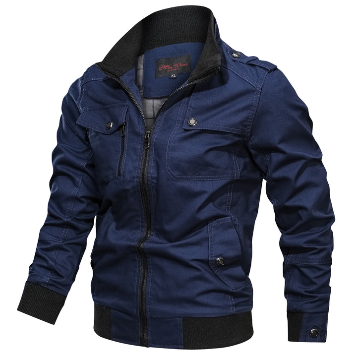 Men's utility windbreaker jacket featuring ribbed cuffs, designed for durability and style, perfect for outdoor activities and casual wear. 4