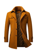 Men's warm-lined winter coat featuring a stylish textured collar, perfect for cold weather protection and comfort. 0