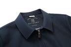 Men's zip-front business jacket featuring a stylish plaid lining and classic lapel collar, perfect for professional and casual occasions. 7