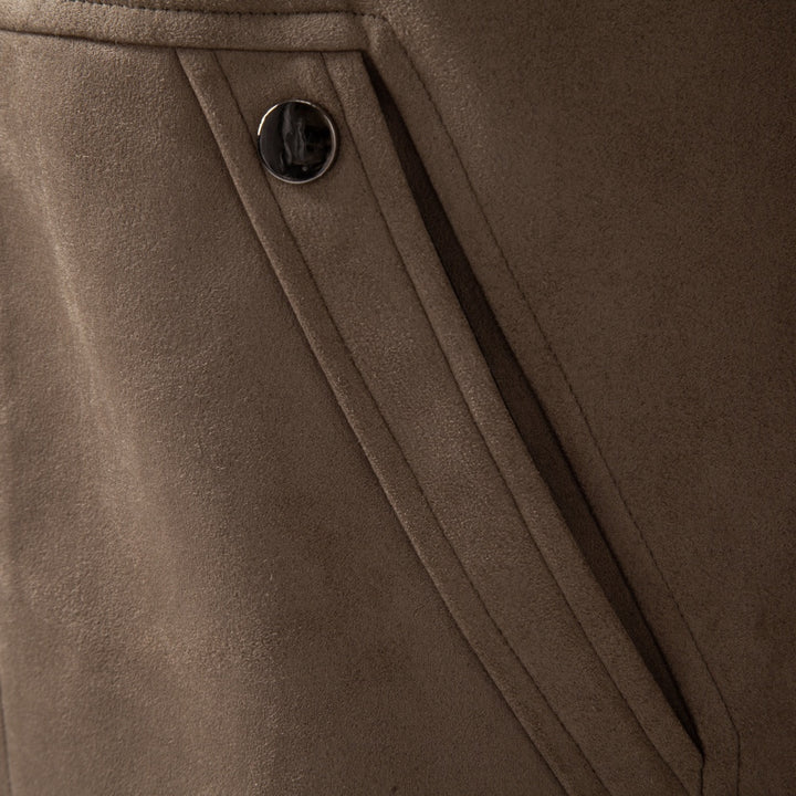 Men's zip-up casual jacket featuring a stylish suede-style finish, perfect for transitional weather and everyday wear. 6