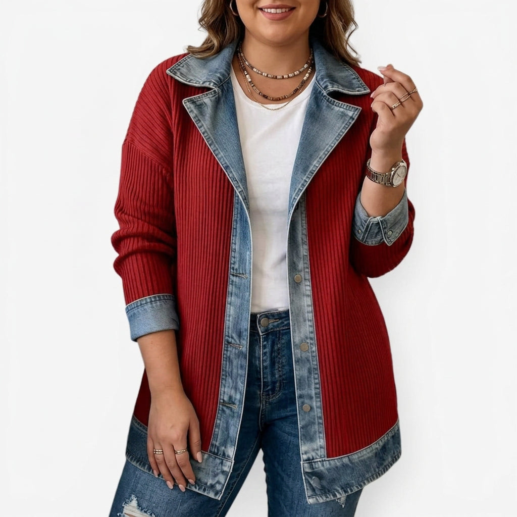 Women’s Indigo Knit Jacket - Soft and Casual