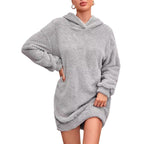 Women’s Fleece Oversized Hoodie Dress – Cozy Soft Casual Style
