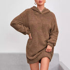 Women’s Fleece Oversized Hoodie Dress – Cozy Soft Casual Style
