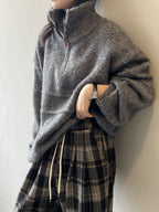 Women’s Half-Zip Stand Collar Sweater – Soft Warm Layer