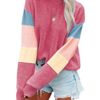 Women’s Color Sleeve Casual Sweater – Relaxed Everyday Knit