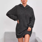 Women’s Fleece Oversized Hoodie Dress – Cozy Soft Casual Style