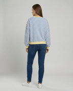 Women’s Striped Boxy Sweatshirt – Casual Contrast Trim Style