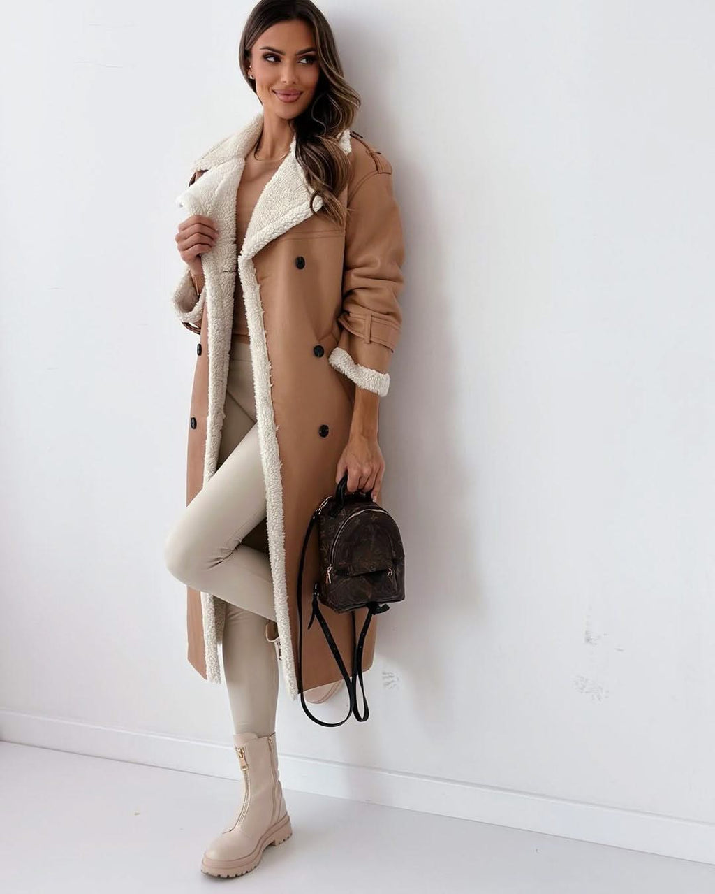 Long Coat with Teddy Lining