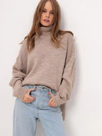 Women’s Oversized Split Sweater – Casual Modern Knit Top