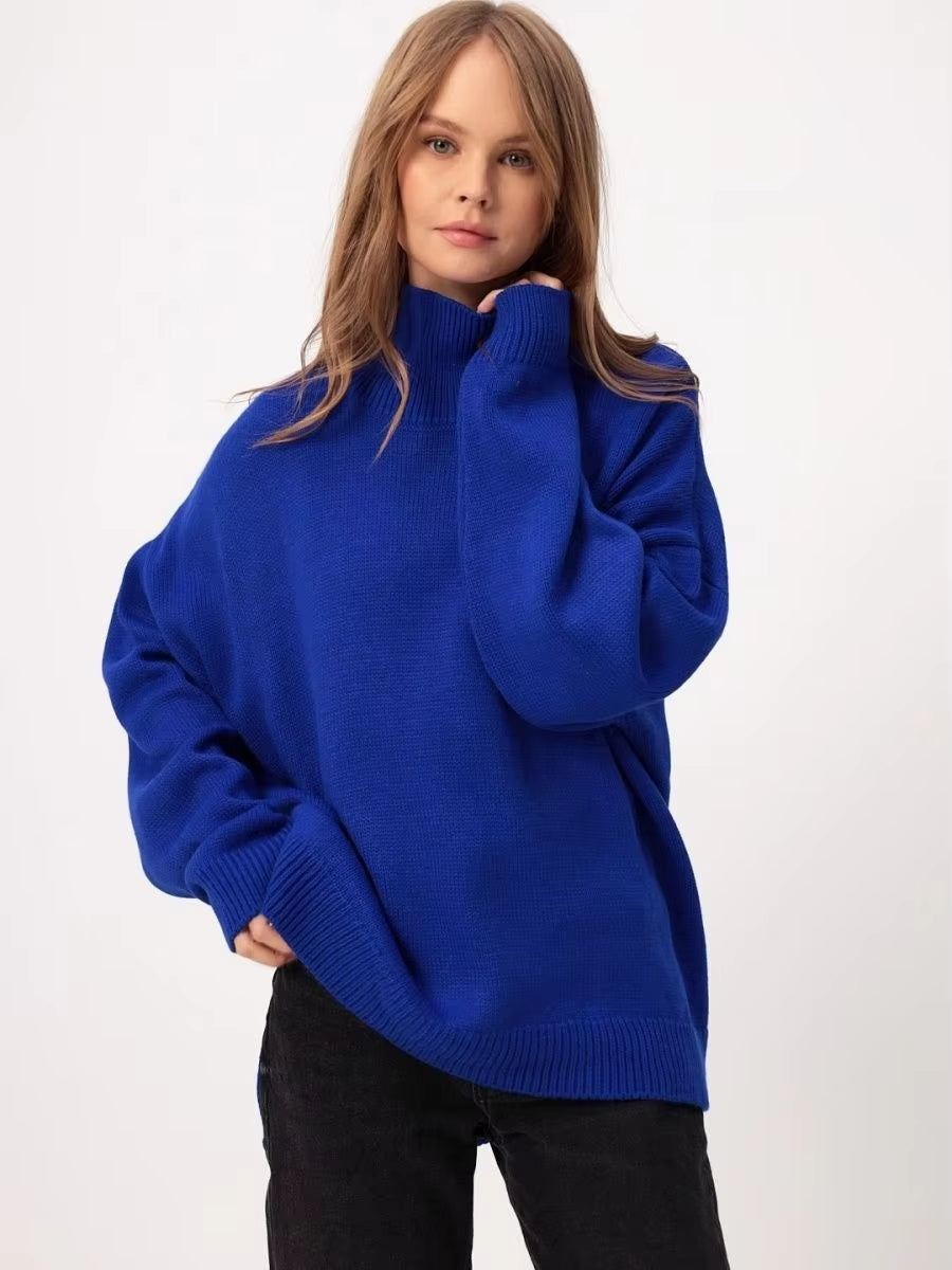 Women’s Oversized Split Sweater – Casual Modern Knit Top