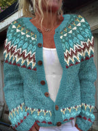 Women’s Vintage Icelandic Cardigan - Geometric and Warm