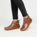 Women's Classic Leather Ankle Boots with Adjustable Buckle Strap 0