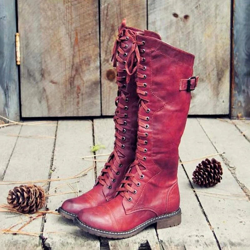 Women's Knee-High Equestrian Boots with Durable Stitching 1