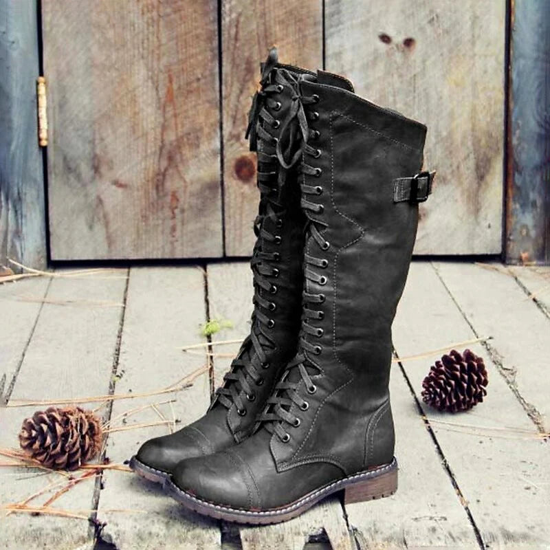 Women's Knee-High Equestrian Boots with Durable Stitching 2