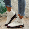 Women's Lace-Up Ankle Boots with Whipstitched Sole and Hook Closure 0