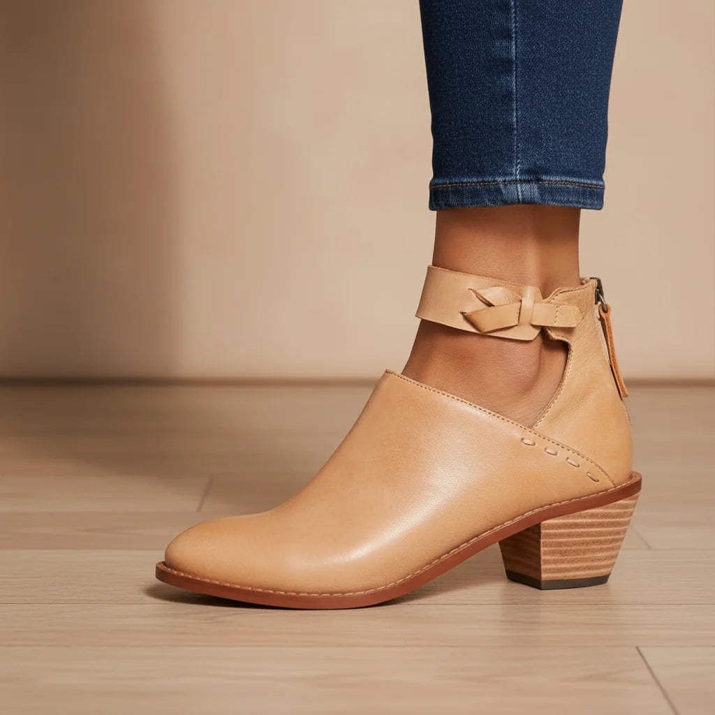 Women's Mid Heel Ankle Boots with Side Zip Closure 3