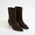 Women's Pointed-Toe Suede Kitten Heel Booties 0