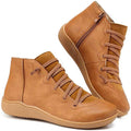 Women's Vintage-Inspired Lace-Up Ankle Boot with Cushioned Interior 0
