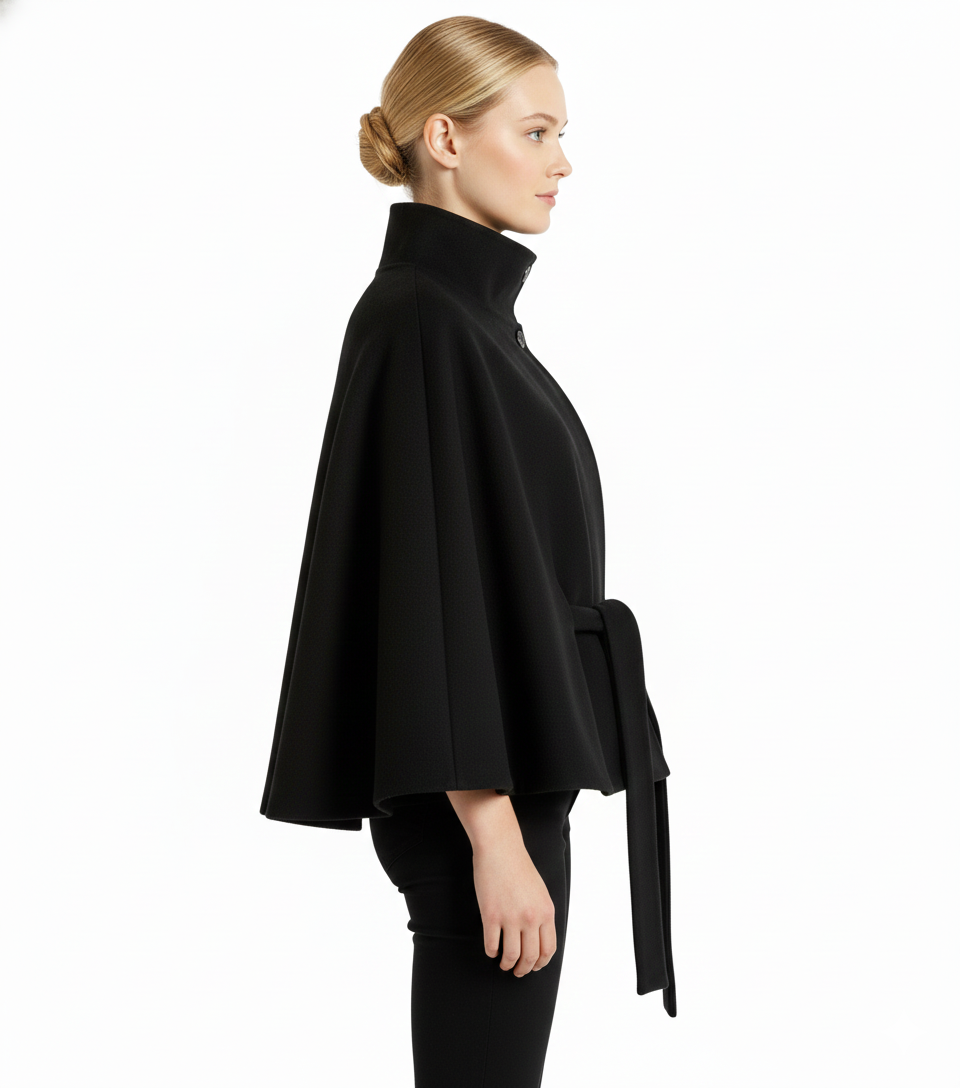 High Collar Belted Winter Coat