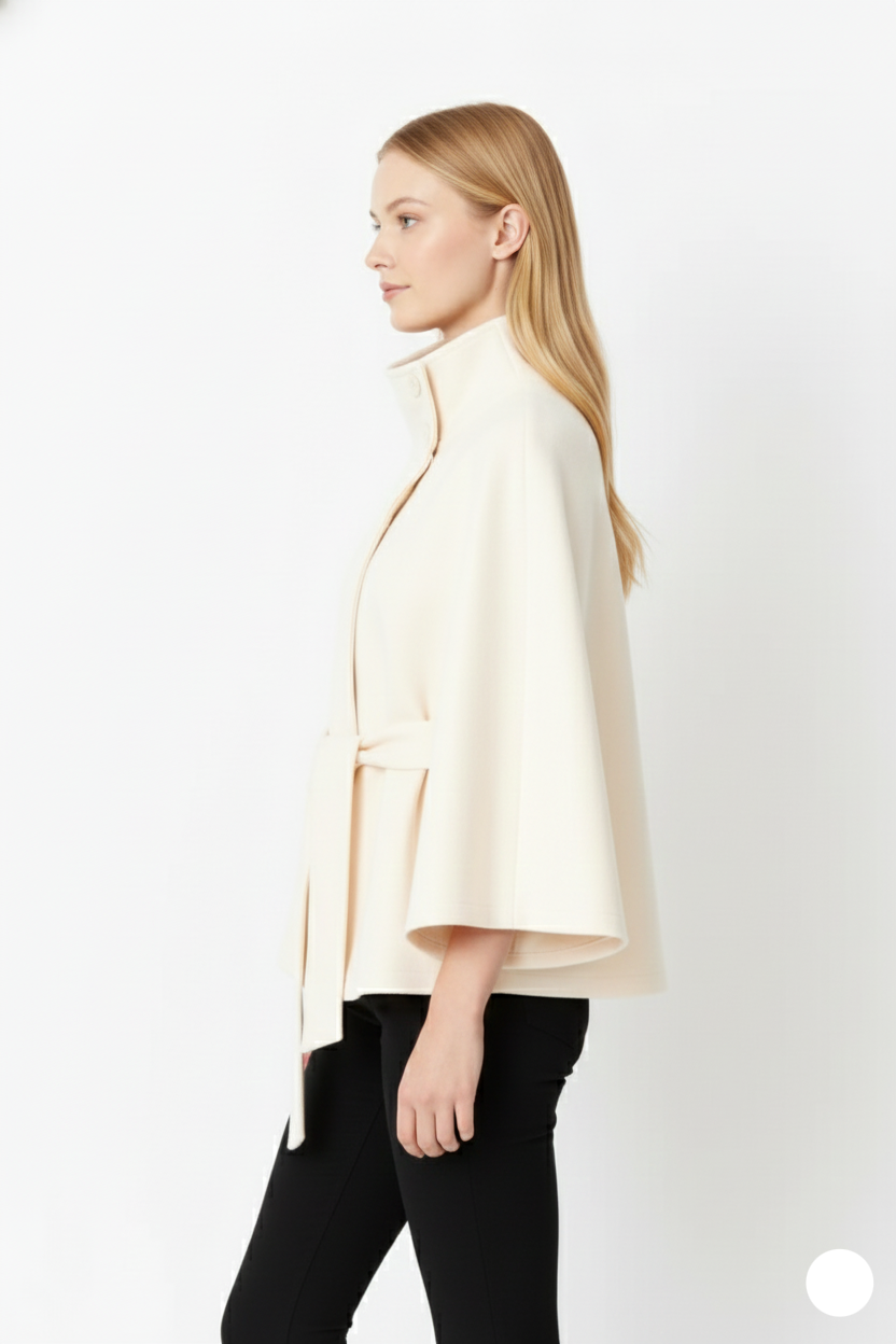 High Collar Belted Winter Coat