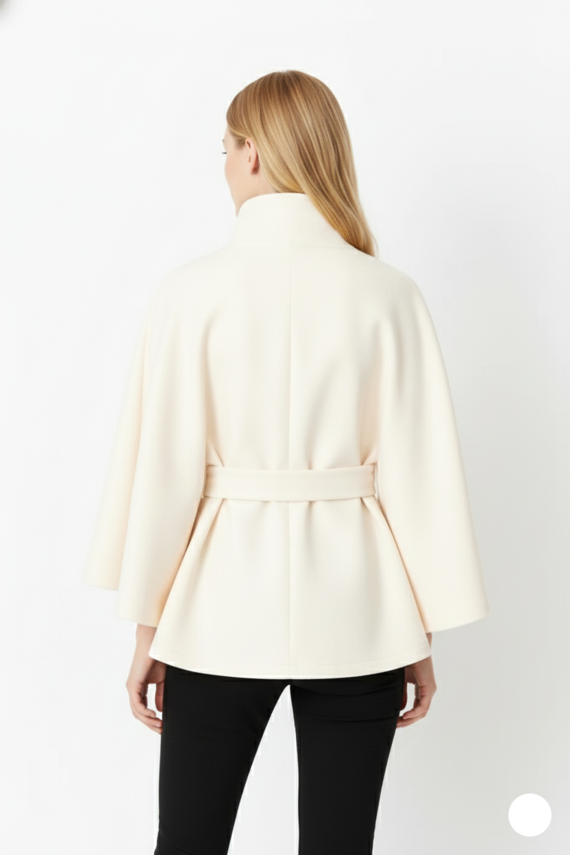 High Collar Belted Winter Coat