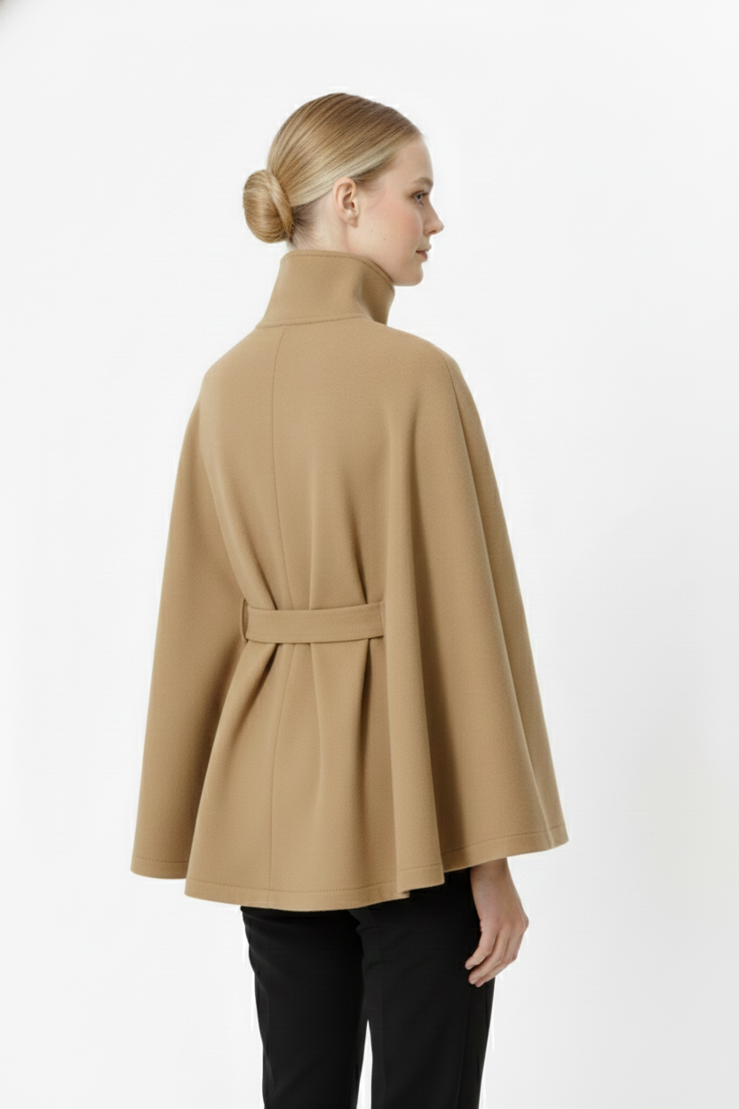 High Collar Belted Winter Coat