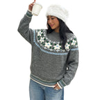 Retro Floral Pullover Sweater - Soft and Feminine