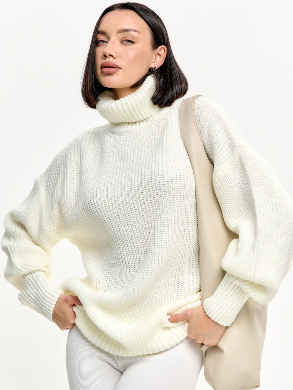 Turtleneck Knit Top - Warm and Fashionable