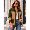 Retro Color-Block Women's Jacket - Casual and Easy