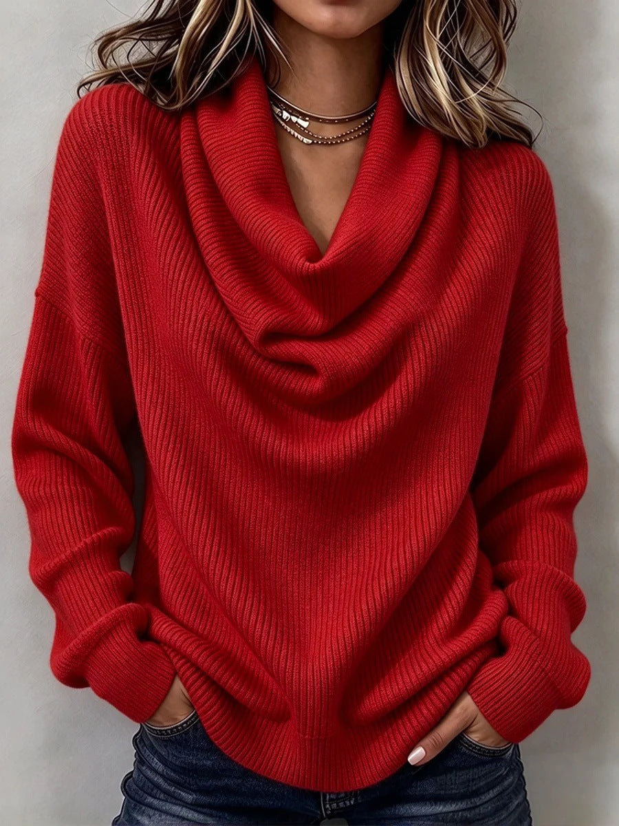 Women's Solid-color Loose Long-sleeve T-shirt