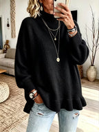 Women’s Lotus-Edge Knit Sweater – Soft Feminine Pullover