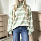 Women’s Striped Print Sweatshirt – Casual Fall Layer
