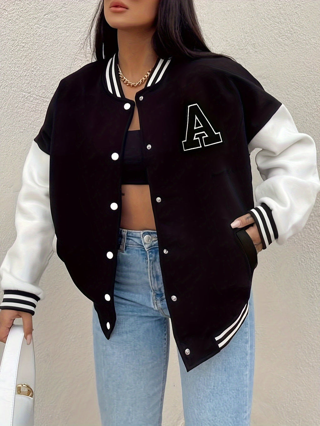 Oversized Varsity Bomber Jacket