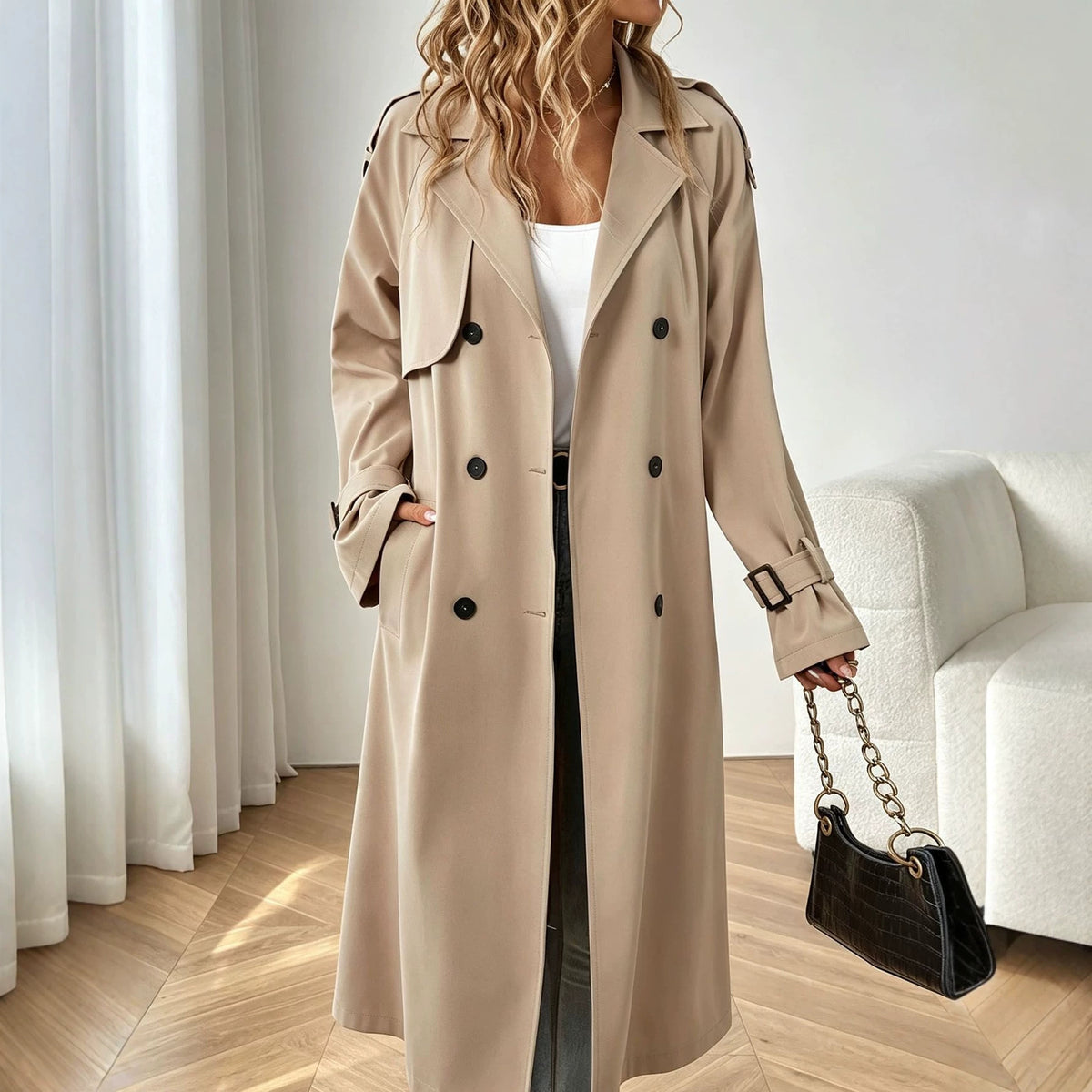 Loose-Fit Fall Trench Coat - Relaxed and Polished