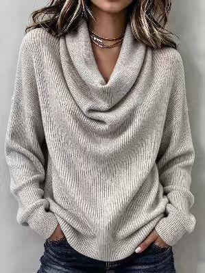Women's Solid-color Loose Long-sleeve T-shirt